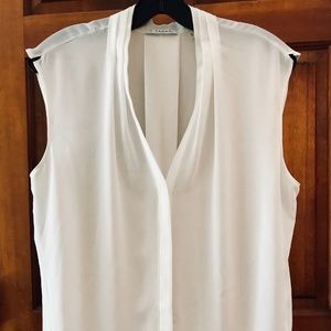 T Tahari cream blouse